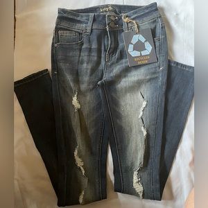 Indigo Rein Jeans Denim Ankle Mid Rise.